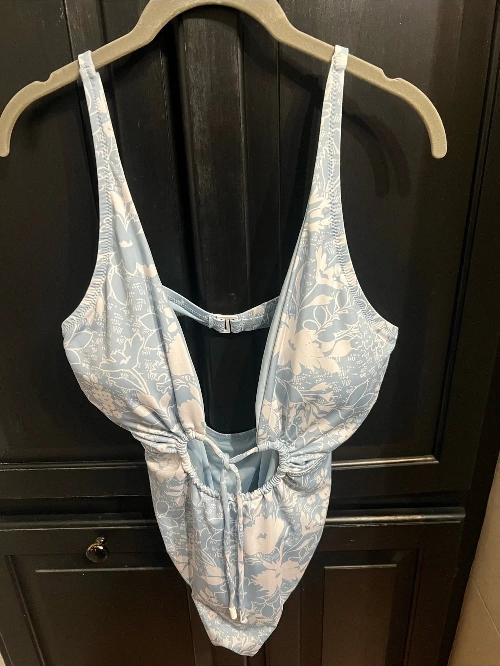Sanctuary- Light Blue Floral One-Piece Swimsuit with Front Tie